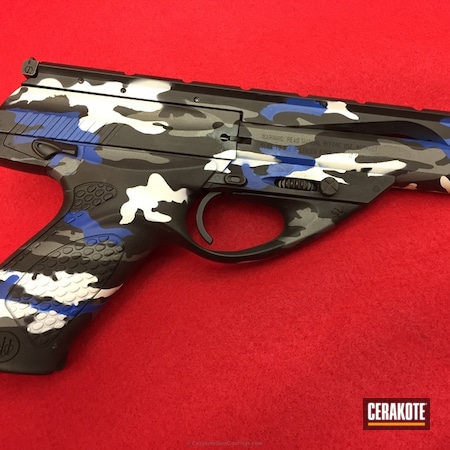 Powder Coating: Bright White H-140,Graphite Black H-146,NRA Blue H-171,Handguns,Beretta
