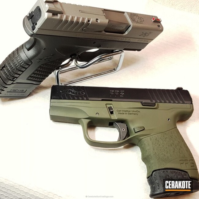 Cerakoted H-146 Graphite Black With H-155 Taurus Stainless And H-236 O.d. Green