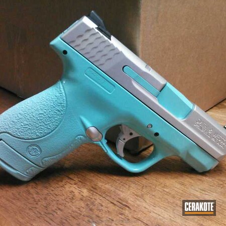 Powder Coating: Satin Aluminum H-151,Smith & Wesson,Ladies,Handguns,Robin's Egg Blue H-175