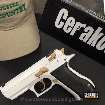 Cerakoted H-137 Gloss White With H-153 Shimmer Gold And H-122 Gold