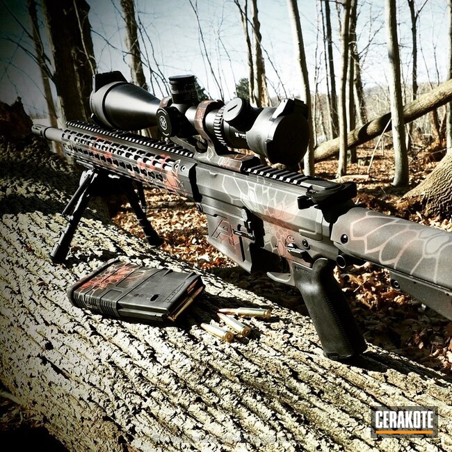 Cerakoted H-167 Usmc Red With H-146 Graphite Black And H-214 Smith's Grey