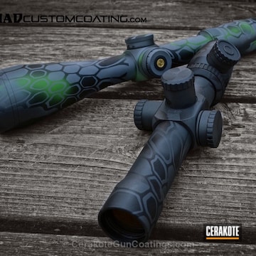Cerakoted H-146 Graphite Black With H-169 Sky Blue With H-168 Zombie Green With H-214 Smith's Grey And H-234 Sniper Grey