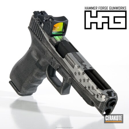 Powder Coating: 9mm,RMR Optic,Graphite Black H-146,Glock,Trijicon,USA,American Flag,Battleworn,Glock Gen 4,Titanium H-170
