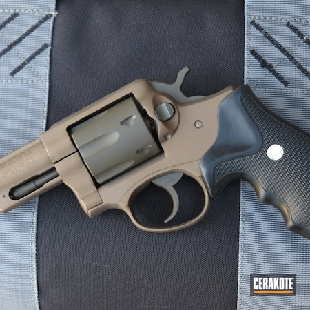 Powder Coating: Handguns,Pistol,Revolver,Tarjac Green H-206,Ruger,.357,Burnt Bronze H-148,Security Six