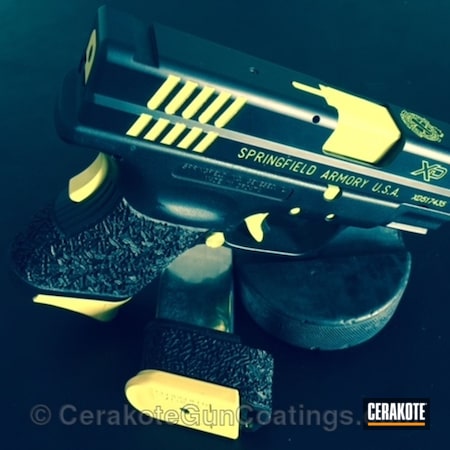 Powder Coating: Graphite Black H-146,Handguns,Pistol,Electric Yellow H-166,Springfield XD,Springfield Armory