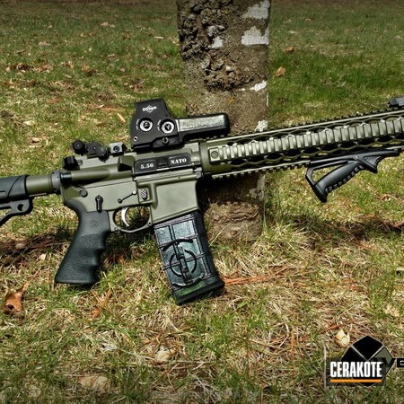 Powder Coating: Magpul Furniture,Mil Spec O.D. Green H-240,EOTech,Grips,Tactical Rifle