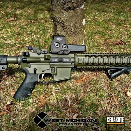 Powder Coating: Magpul Furniture,Mil Spec O.D. Green H-240,EOTech,Grips,Tactical Rifle