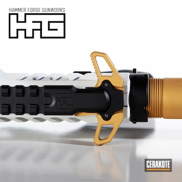 Cerakoted H-122 Gold With H-146 Graphite Black And H-136 Snow White