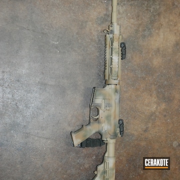 Cerakoted H-199 Desert Sand With H-160 Colt Coyote, H-232 Magpul O.d. Green And H-235 Coyote Tan