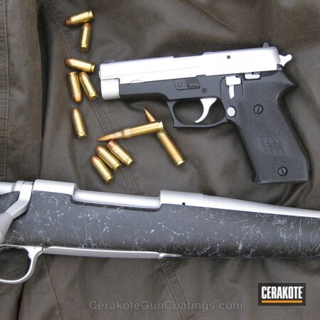 Powder Coating: Satin Aluminum H-151,Sig Sauer,Handguns,Remington,Bolt Action Rifle