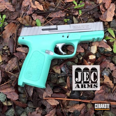 Powder Coating: Smith & Wesson,Crushed Silver H-255,Robin's Egg Blue H-175