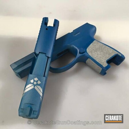 Powder Coating: NRA Blue H-171,Sig Sauer,Handguns,Satin Mag H-147,Shimmer Aluminum H-158,Gun Parts