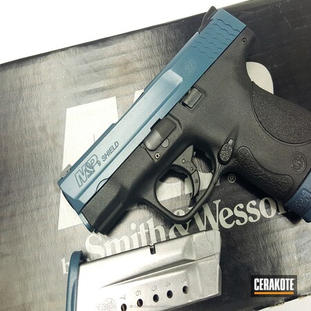 Powder Coating: JESSE JAMES CIVIL DEFENSE BLUE H-401,Smith & Wesson,M&P Shield,Handguns,Pistol