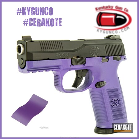 Powder Coating: Graphite Black H-146,Bright Purple H-217,FNH,Handguns,FN Herstal