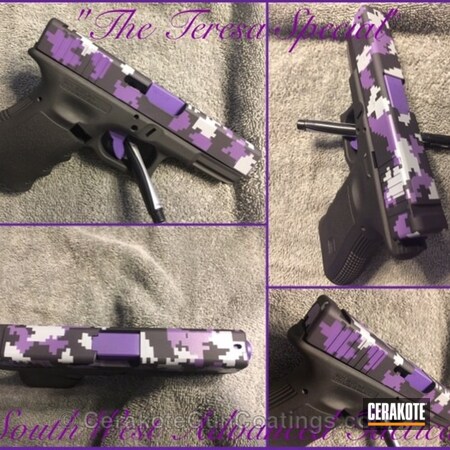 Powder Coating: Bright Purple H-217,Gloss White H-137,Armor Black H-190,Pistol,Glock,Prison Pink H-141,Handguns,Ladies