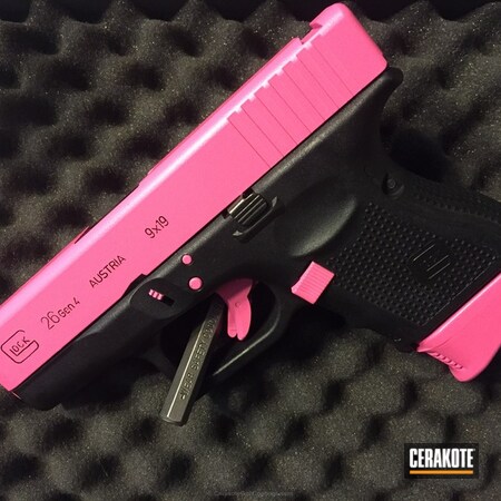 Powder Coating: Armor Black H-190,Pistol,Glock,Prison Pink H-141,Handguns,Ladies