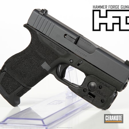Powder Coating: Glock 43,9mm,Graphite Black H-146,Glock,Handguns,Pistol,Sniper Grey H-234,Stippled