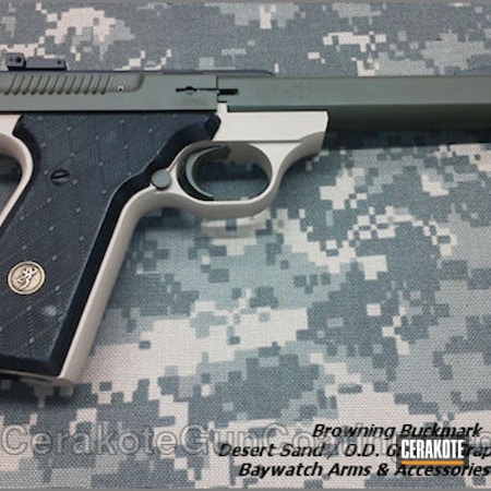 Powder Coating: Graphite Black H-146,Handguns,DESERT SAND H-199,O.D. Green H-236,Browning Buckmark,Browning