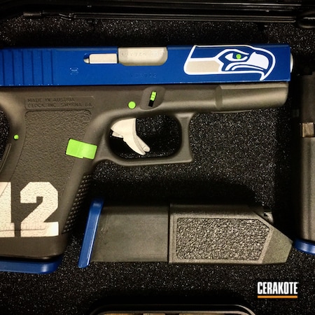 Powder Coating: Bright White H-140,Seattle Seahawks,Handguns,Pistol,Sky Blue H-169,Wild Green H-207
