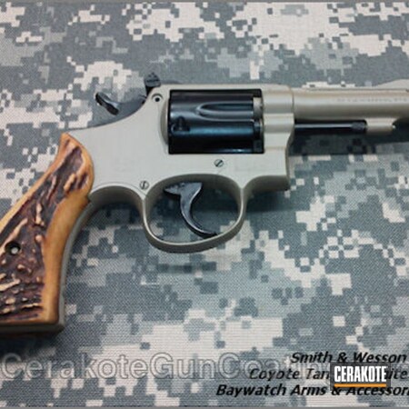Powder Coating: Graphite Black H-146,Smith & Wesson,Revolver,Coyote Tan H-235
