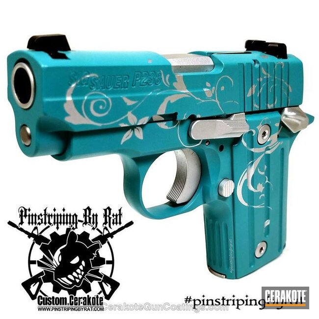 Cerakoted H-140 Bright White With H-169 Sky Blue With H-151 Satin Aluminum And H-168 Zombie Green