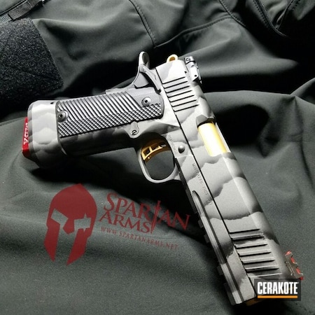 Powder Coating: Tiger Stripes,Graphite Black H-146,STI,Rock Island Armory,Tungsten H-237,Pistol,2011,1911,Handguns,Gold H-122