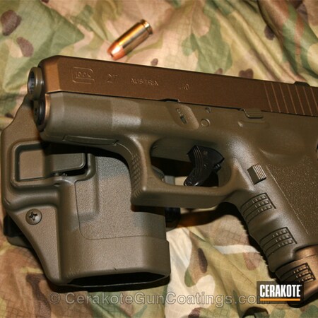 Powder Coating: Glock,Handguns,Tarjac Green H-206,Burnt Bronze H-148