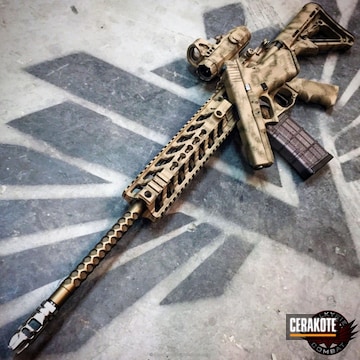 Cerakoted H-148 Burnt Bronze With H-267 Magpul Flat Dark Earth And H-232 Magpul O.d. Green