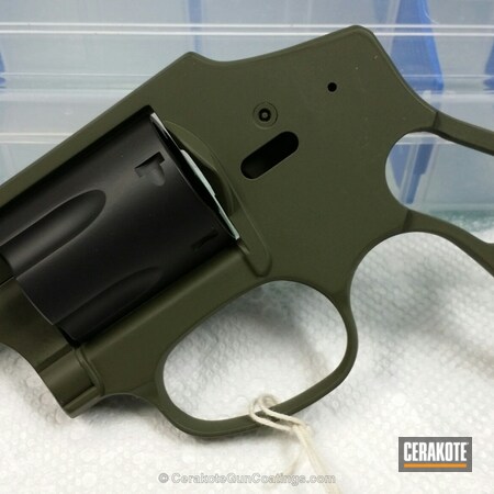 Powder Coating: Graphite Black H-146,Smith & Wesson,Revolver,O.D. Green H-236