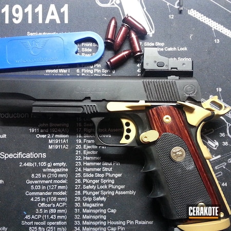 Powder Coating: 9mm,Graphite Black H-146,1911,Handguns,Pistol,Gold H-122,Caspian Arms