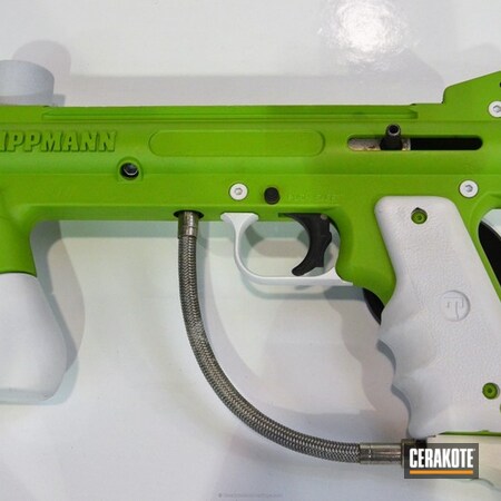 Powder Coating: Bright White H-140,Two Tone,Zombie Green H-168,Paintball,Tippman,Paintball Gun