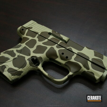Powder Coating: Conceal Carry,Smith & Wesson,M&P Shield,DESERT SAND H-199,Animal Print,Camo,Giraffe,Shield,Patriot Brown H-226