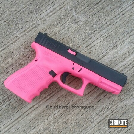 Powder Coating: Graphite Black H-146,Glock,Glock 19,Wild Pink H-208