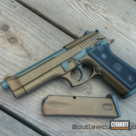 Powder Coating: Beretta M92FS,Pistol,Taurus,Foliage Green H-263,Burnt Bronze H-148