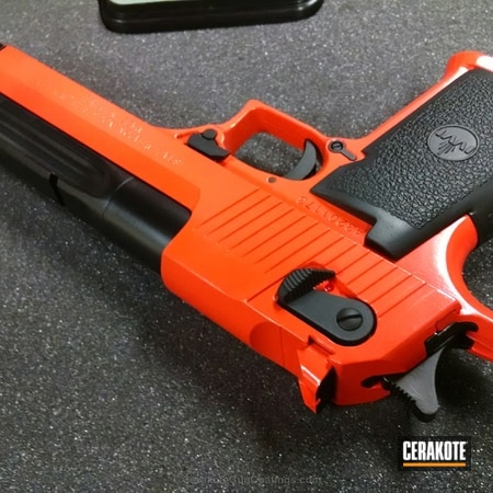 Powder Coating: Safety Orange H-243,Handguns,IWI,Armor Black H-190