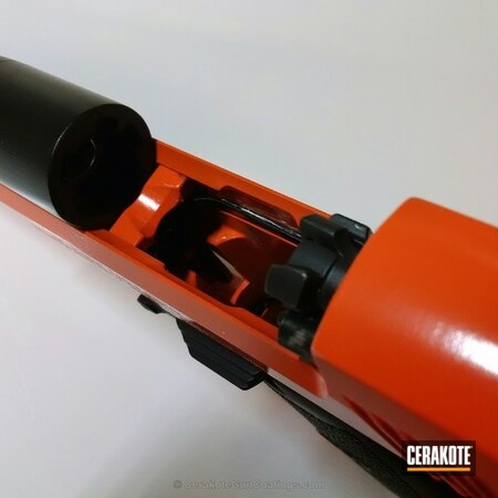 Powder Coating: Safety Orange H-243,Handguns,IWI,Armor Black H-190