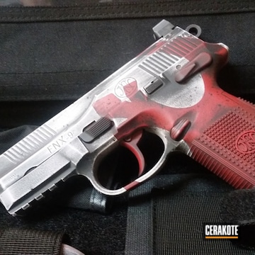 Cerakoted H-151 Satin Aluminum With H-216 Smith & Wesson Red