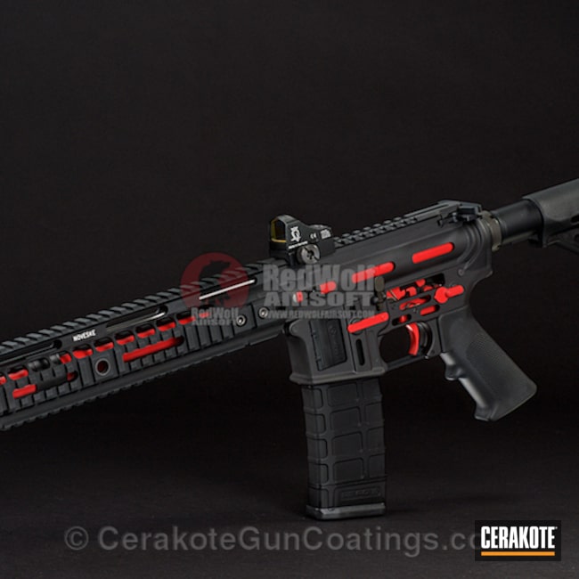 Cerakoted H-146 Graphite Black With H-216 Smith & Wesson Red