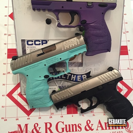 Powder Coating: 9mm,Walther,CCP,Bright Purple H-217,Robin's Egg Blue H-175