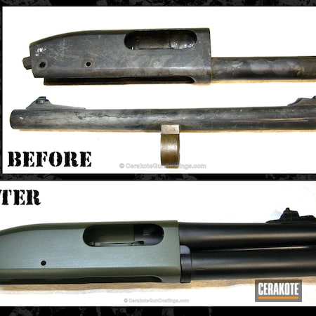 Powder Coating: Graphite Black H-146,Shotgun,Remington,O.D. Green H-236,Gun Parts