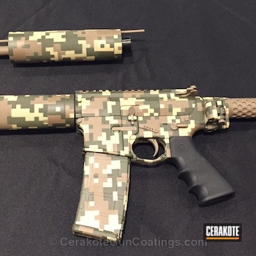 Cerakoted H-265 Flat Dark Earth With H-229 Sniper Green And H-33446 Fs Sabre Sand
