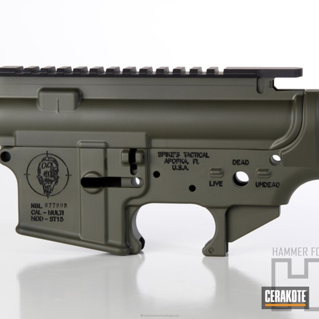 Cerakoted: Spike's Tactical,Mil Spec O.D. Green H-240,Handguard,Gun Parts,AR-15