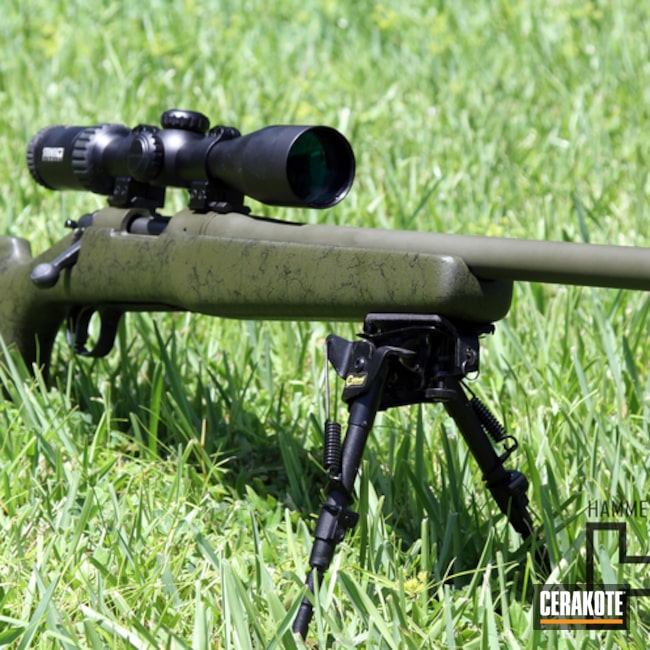 Cerakoted: Bolt Action Rifle,Hunting Rifle,Sniper Rifle,Mil Spec O.D. Green H-240,Remington 700