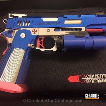 Cerakoted H-171 Nra Blue With H-167 Usmc Red And H-136 Snow White