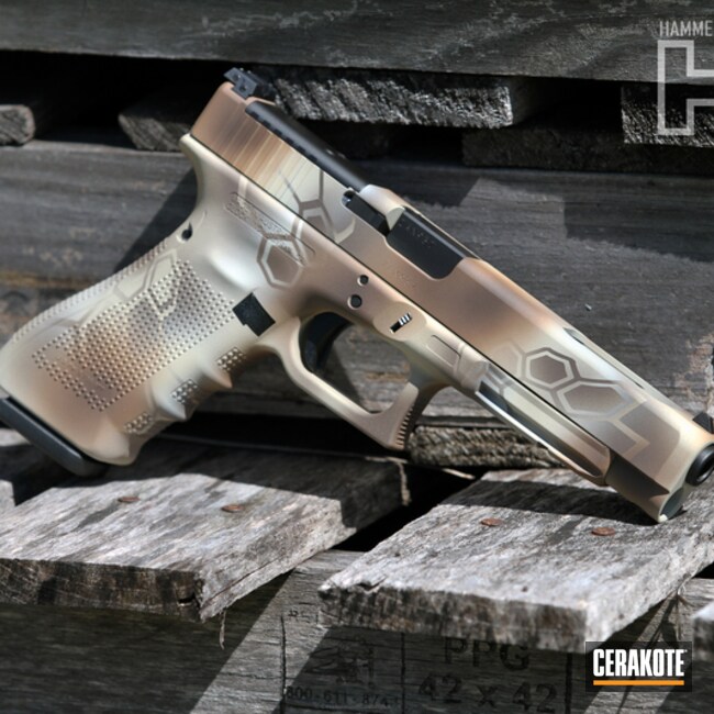 Cerakoted: Kryptek,Glock 34,BENELLI® SAND H-143,Pistol,Glock,Handguns,Copper Brown H-149,Chocolate Brown H-258
