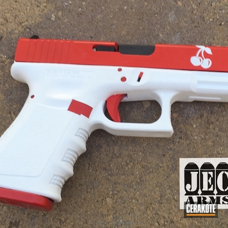 Powder Coating: Glock,Snow White H-136,Handguns,Pistol,USMC Red H-167