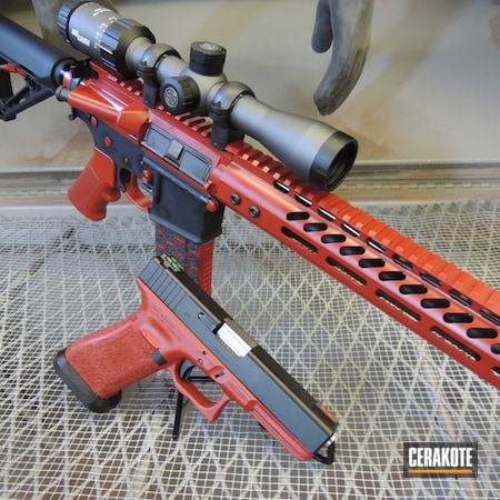 Powder Coating: Crimson H-221,Glock,Handguns,Pistol,Armor Black H-190,Tactical Rifle,AR-15