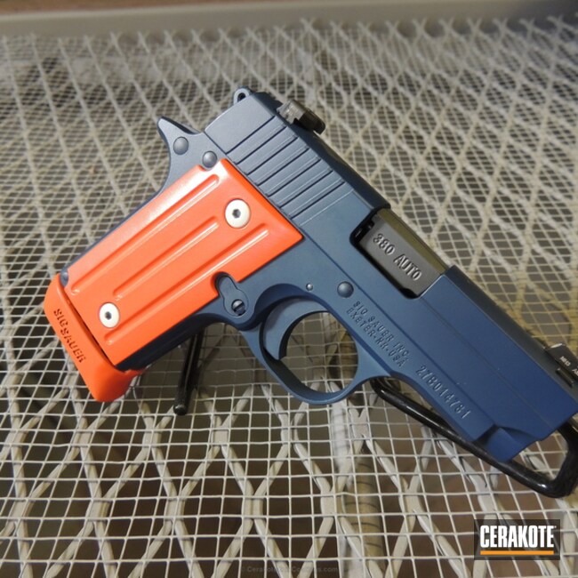 Cerakoted: Bright White H-140,Sig Sauer P238,KEL-TEC® NAVY BLUE H-127,Pistol,Sig Sauer,Safety Orange H-243,Handguns,Broncos