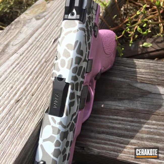 Cerakoted: Lace,Girls Gun,Gloss White H-137,Pistol,Prison Pink H-141,Custom Mix Pink,Handguns,Ladies,M&P Shield