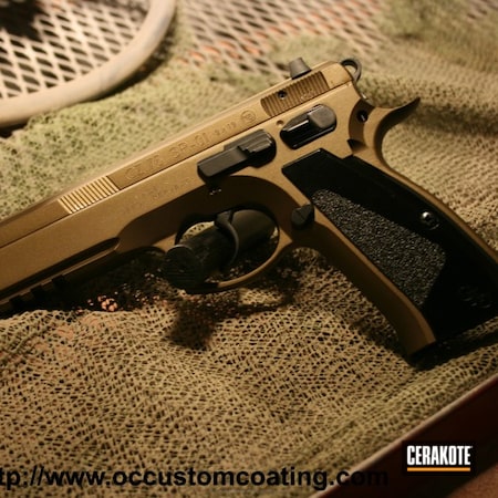 Powder Coating: 9mm,Graphite Black H-146,Handguns,Pistol,CZ75 SP01,Burnt Bronze H-148